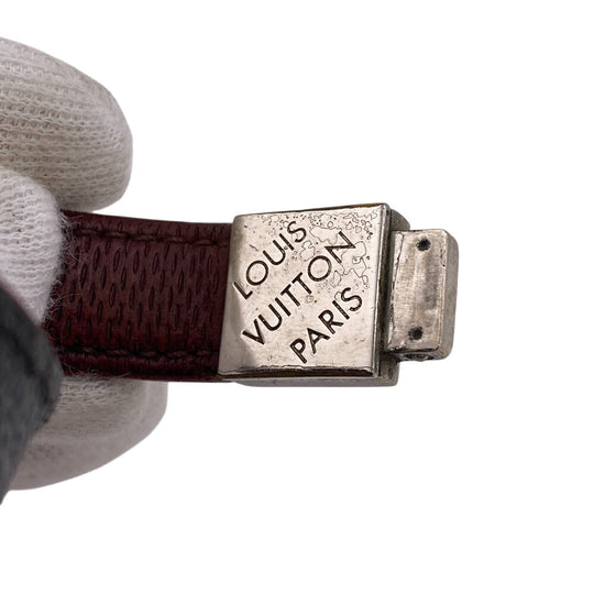 LOUIS VUITTON bracelet M6190E leather black Damier Grafitte Brassler Pruitt Women(Unisex) Used Authentic
