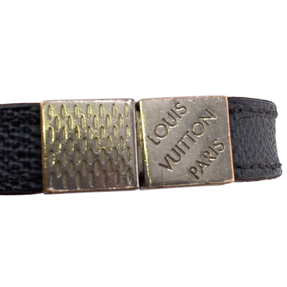 LOUIS VUITTON bracelet M6190E leather black Damier Grafitte Brassler Pruitt Women(Unisex) Used Authentic