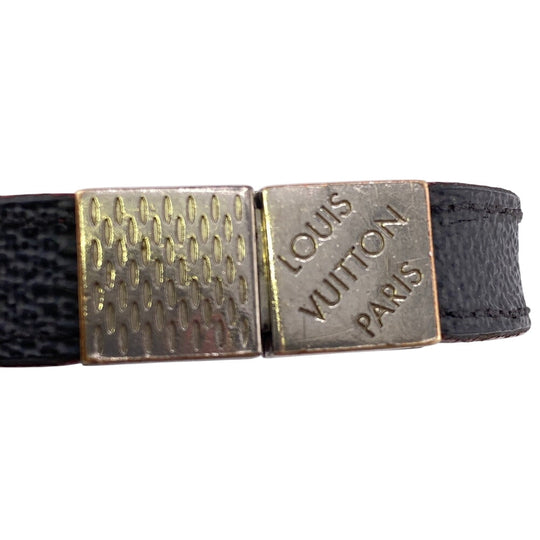 LOUIS VUITTON bracelet M6190E leather black Damier Grafitte Brassler Pruitt Women(Unisex) Used Authentic