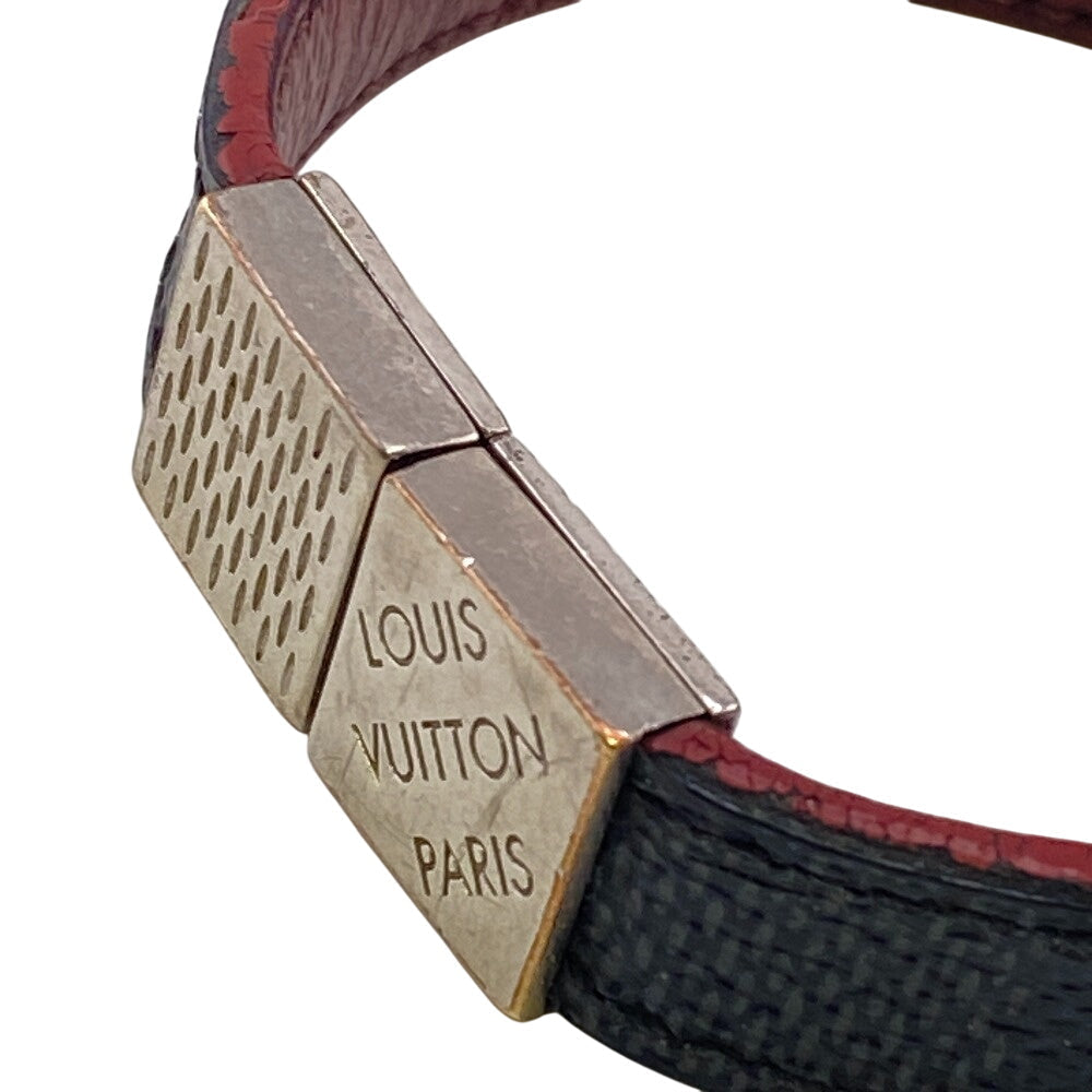 LOUIS VUITTON bracelet M6190E leather black Damier Grafitte Brassler Pruitt Women(Unisex) Used Authentic