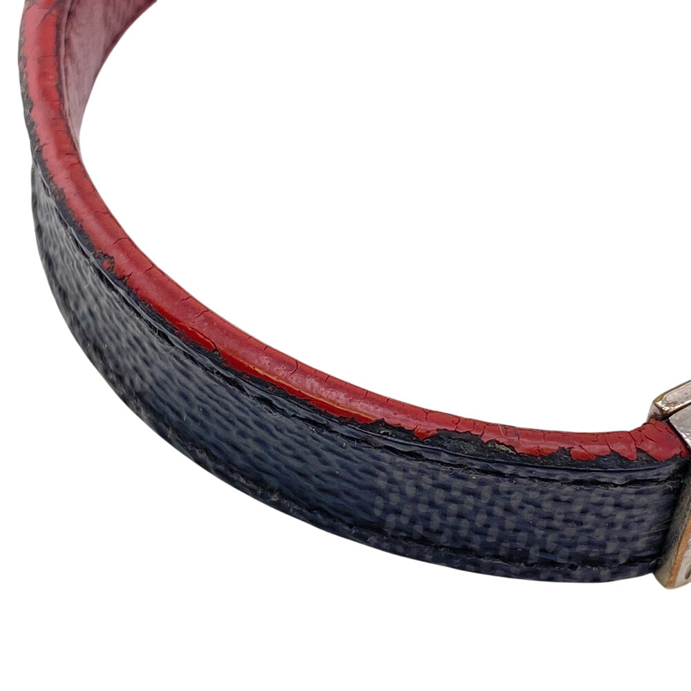 LOUIS VUITTON bracelet M6190E leather black Damier Grafitte Brassler Pruitt Women(Unisex) Used Authentic
