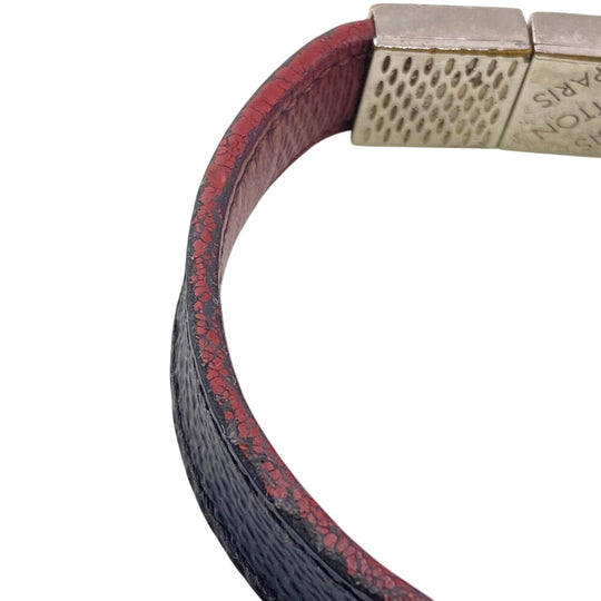LOUIS VUITTON bracelet M6190E leather black Damier Grafitte Brassler Pruitt Women(Unisex) Used Authentic