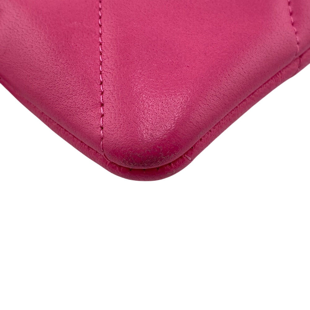 CHANEL Coin case lambskin pink Matrasse COCO Mark chanel 19 Women Used Authentic