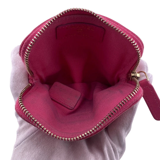 CHANEL Coin case lambskin pink Matrasse COCO Mark chanel 19 Women Used Authentic