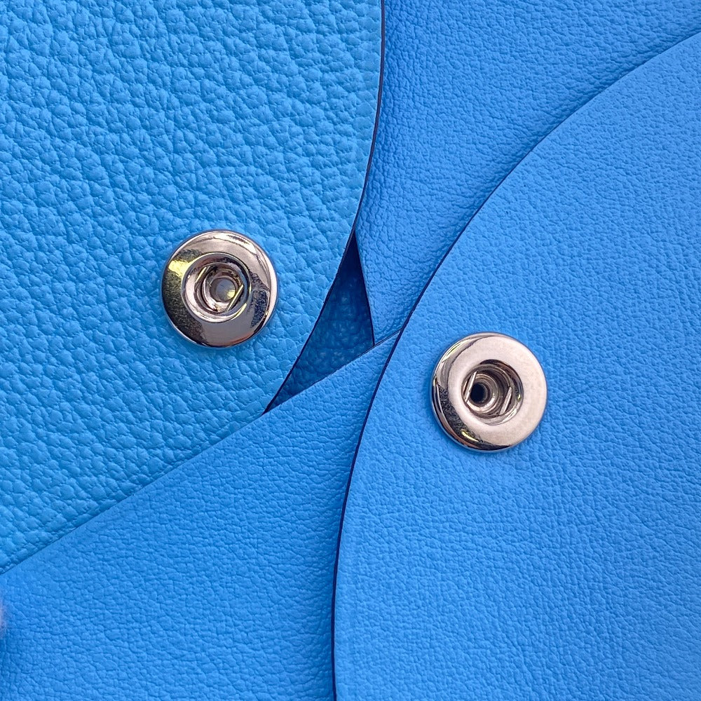 HERMES Earring Vaux Swift blue Hose Pattern Calvi duo Women(Unisex) Used Authentic
