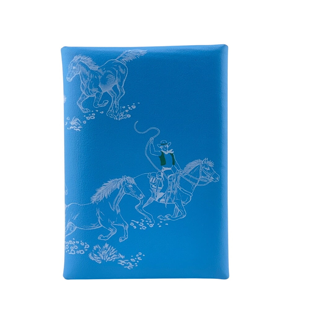 HERMES Earring Vaux Swift blue Hose Pattern Calvi duo Women(Unisex) Used Authentic