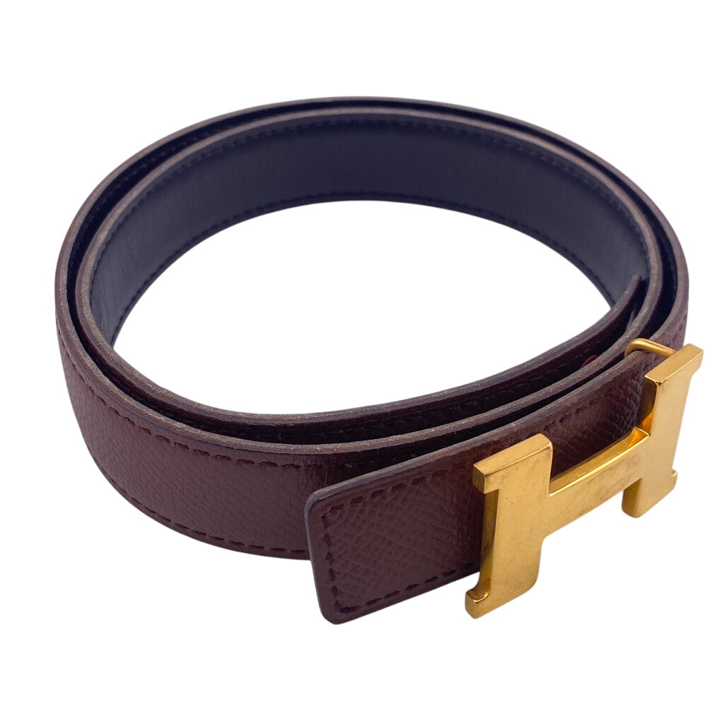 HERMES belt leather Brown 1 Mini Constance H Belt Women Used Authentic