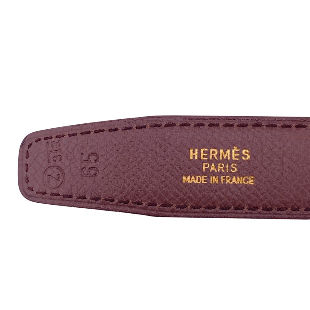 HERMES belt leather Brown 1 Mini Constance H Belt Women Used Authentic