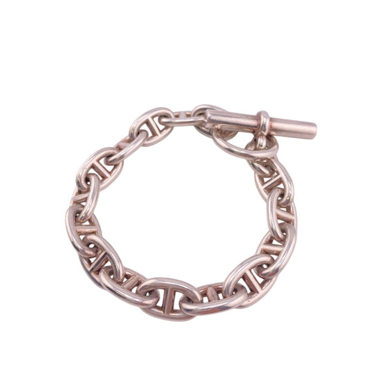 HERMES bracelet Silver925 Silver 15 frames Chene DunkleMM(Unisex) Used Authentic