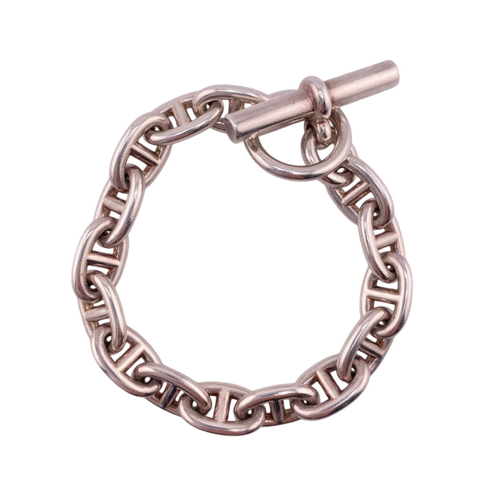 HERMES bracelet Silver925 Silver 15 frames Chene DunkleMM(Unisex) Used Authentic