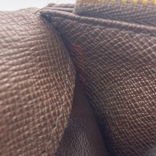 LOUIS VUITTON Long Wallet Purse N63071 leather Brown 1 Damier Unsolit Women(Unisex) Used Authentic