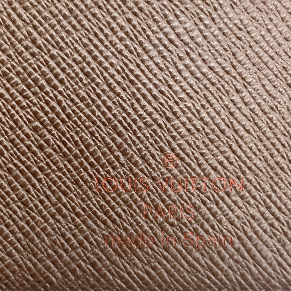 LOUIS VUITTON Long Wallet Purse N63071 leather Brown 1 Damier Unsolit Women(Unisex) Used Authentic