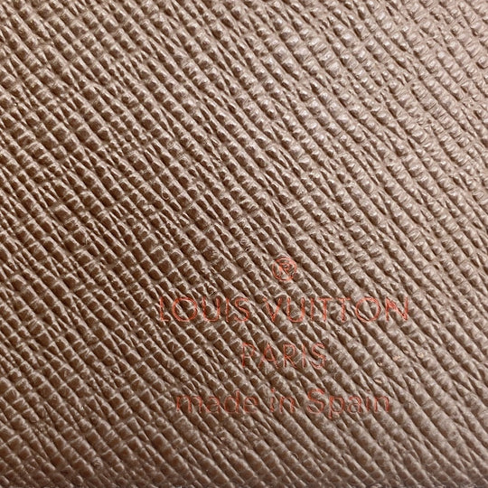 LOUIS VUITTON Long Wallet Purse N63071 leather Brown 1 Damier Unsolit Women(Unisex) Used Authentic