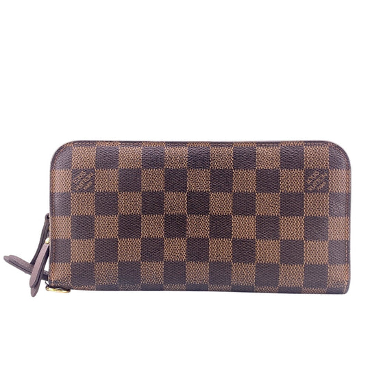 LOUIS VUITTON Long Wallet Purse N63071 leather Brown 1 Damier Unsolit Women(Unisex) Used Authentic