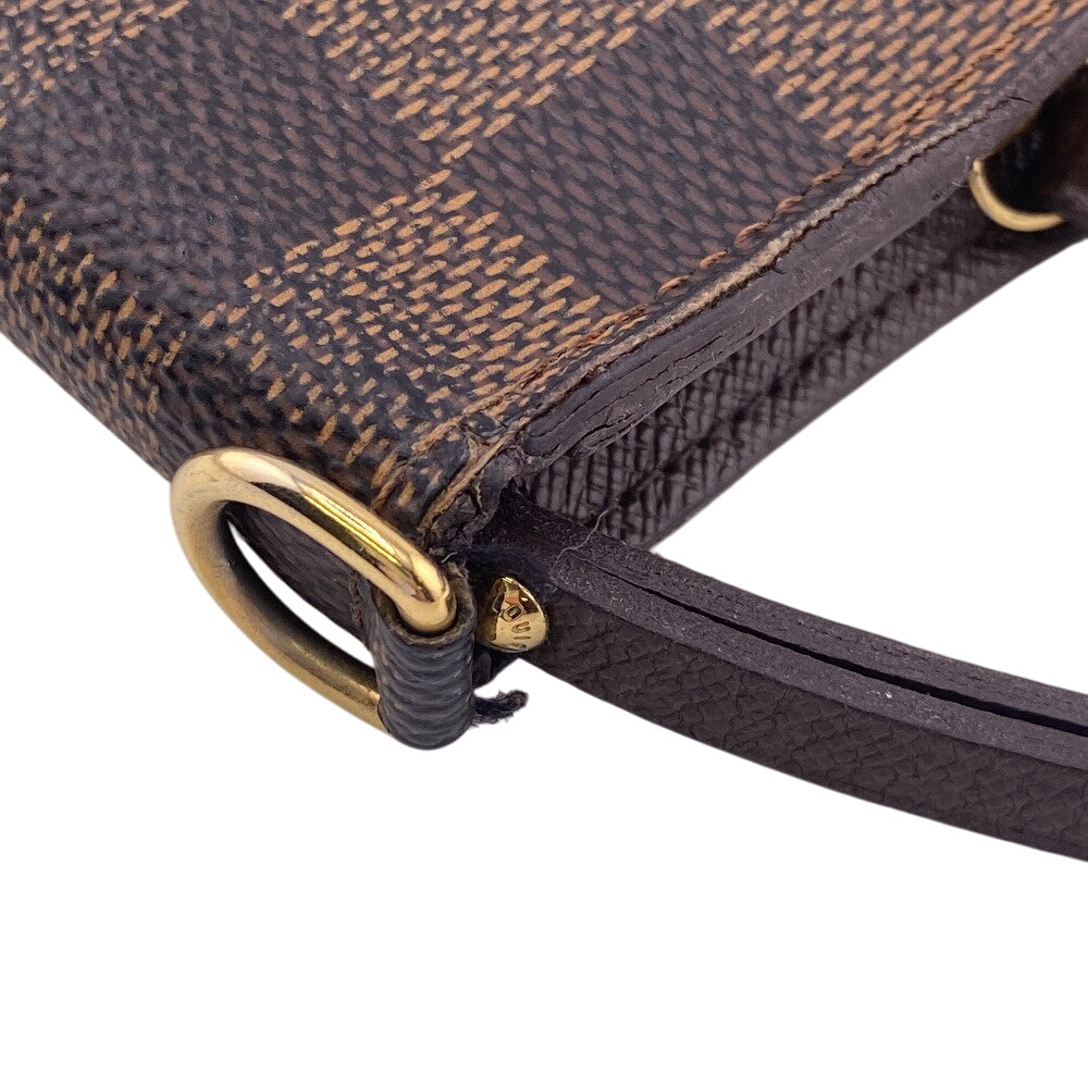 LOUIS VUITTON Long Wallet Purse N63071 leather Brown 1 Damier Unsolit Women(Unisex) Used Authentic
