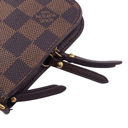 LOUIS VUITTON Long Wallet Purse N63071 leather Brown 1 Damier Unsolit Women(Unisex) Used Authentic