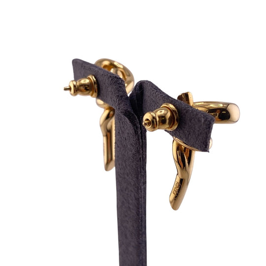 FENDI Pierce Gold Plated gold Filo Women Used Authentic