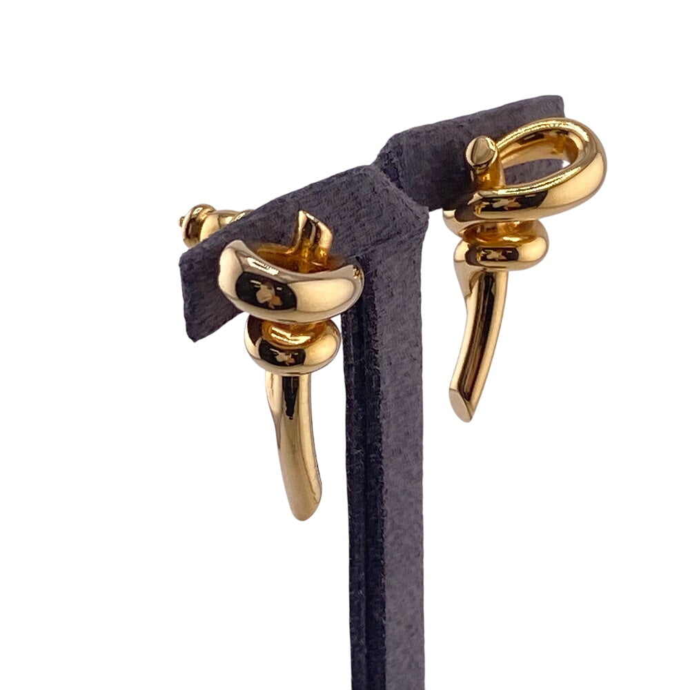 FENDI Pierce Gold Plated gold Filo Women Used Authentic