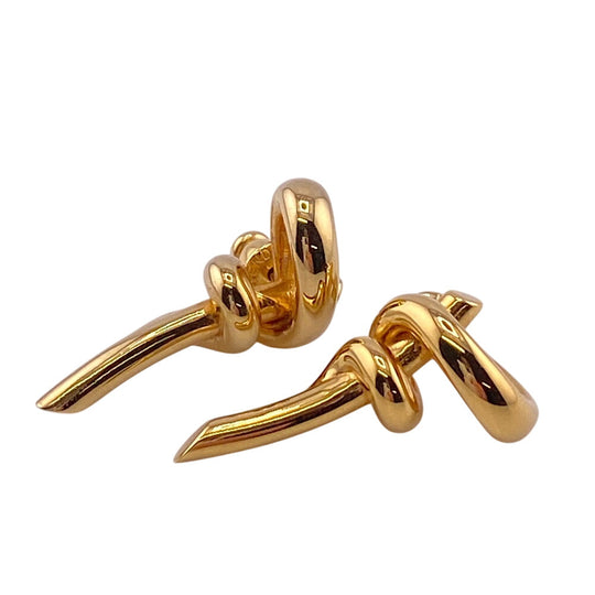 FENDI Pierce Gold Plated gold Filo Women Used Authentic