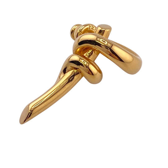 FENDI Pierce Gold Plated gold Filo Women Used Authentic
