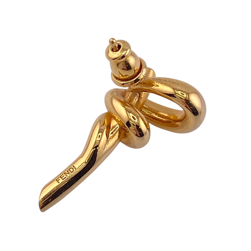 FENDI Pierce Gold Plated gold Filo Women Used Authentic