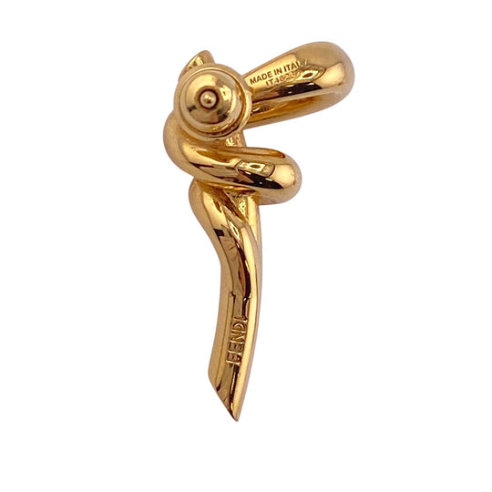 FENDI Pierce Gold Plated gold Filo Women Used Authentic