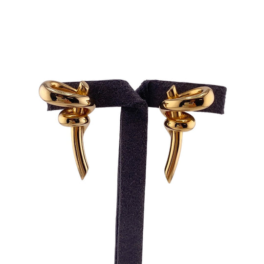 FENDI Pierce Gold Plated gold Filo Women Used Authentic
