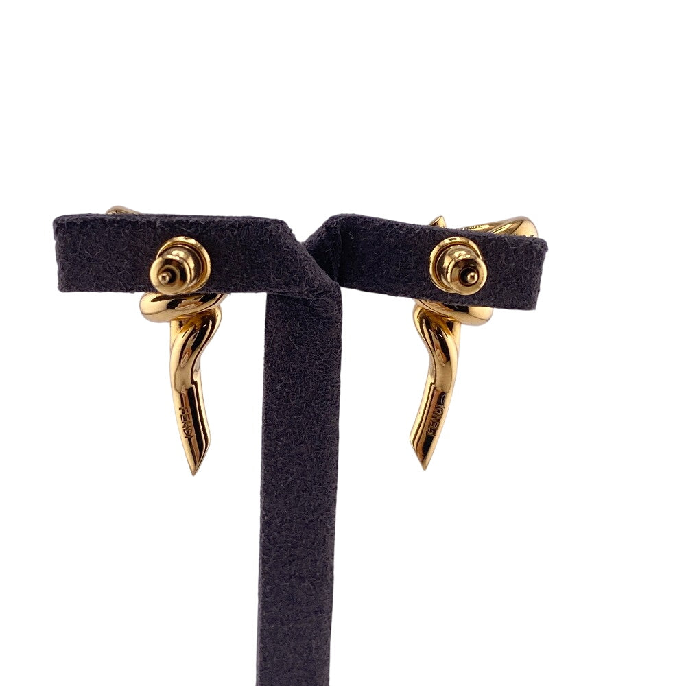 FENDI Pierce Gold Plated gold Filo Women Used Authentic