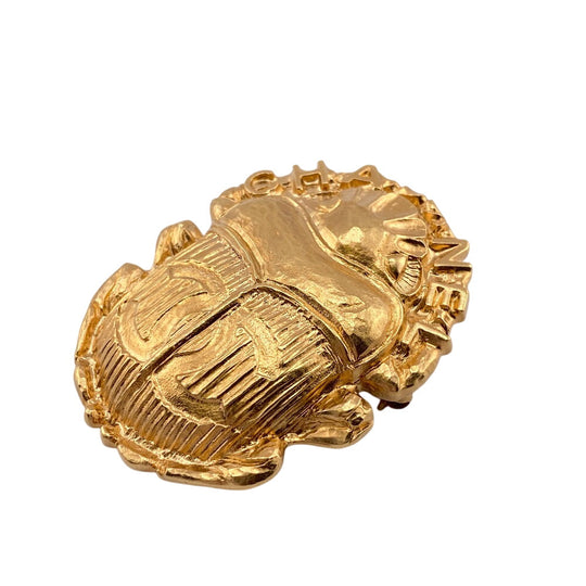 CHANEL Brooch Gold Plated gold 1 COCO Mark logo Scarab motif Women(Unisex) Used Authentic
