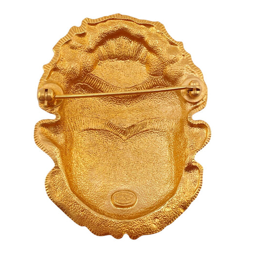 CHANEL Brooch Gold Plated gold 1 COCO Mark logo Scarab motif Women(Unisex) Used Authentic