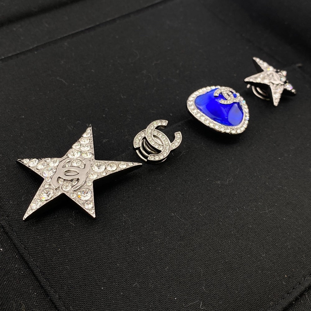 CHANEL hair accessory B22C Gold Plated blue COCO Mark Star Rhinestone Star motif Women Used Authentic