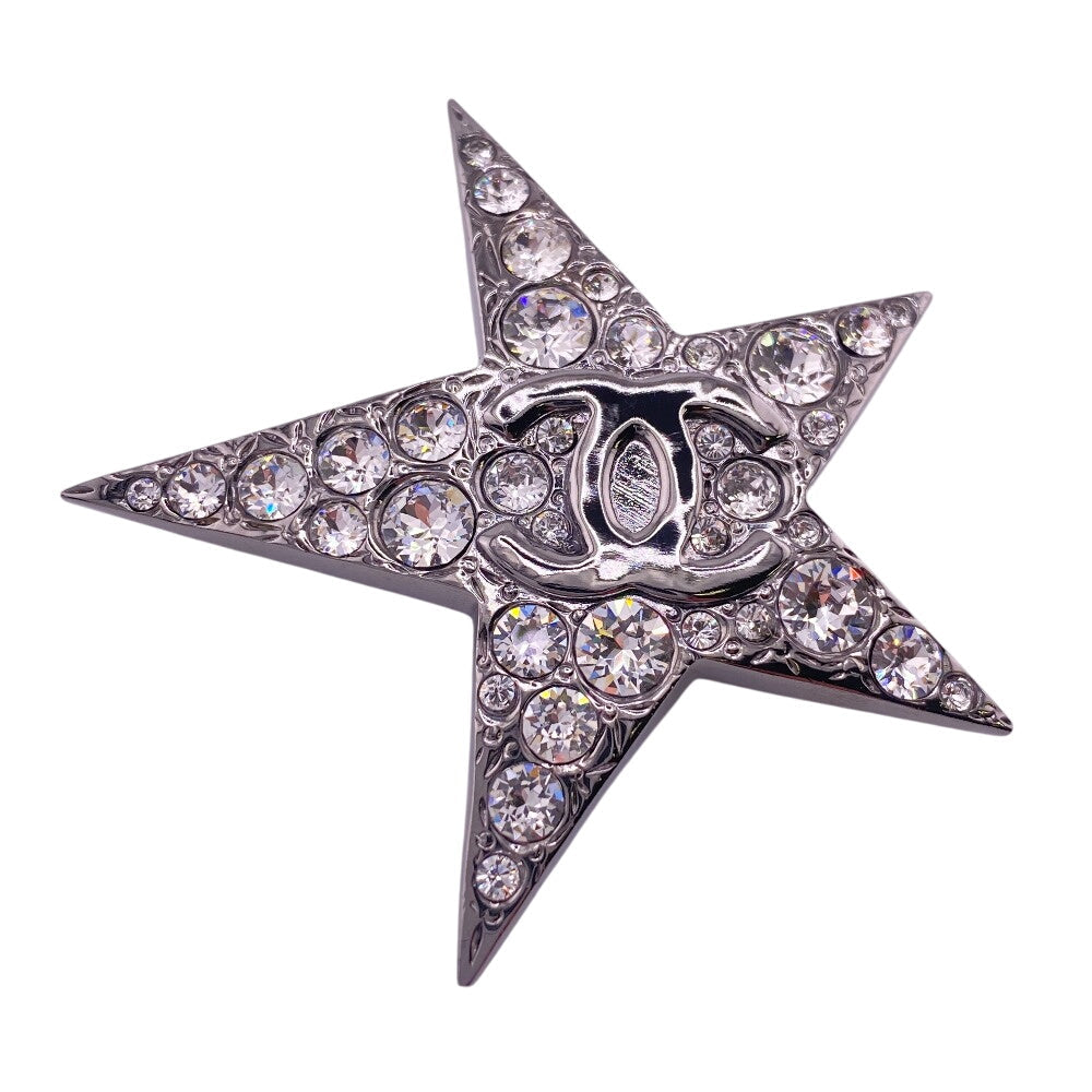 CHANEL hair accessory B22C Gold Plated blue COCO Mark Star Rhinestone Star motif Women Used Authentic