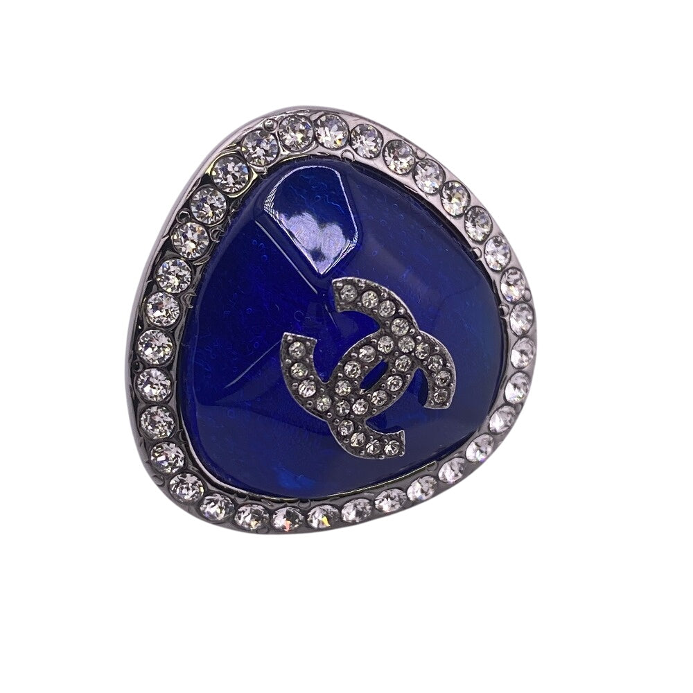 CHANEL hair accessory B22C Gold Plated blue COCO Mark Star Rhinestone Star motif Women Used Authentic