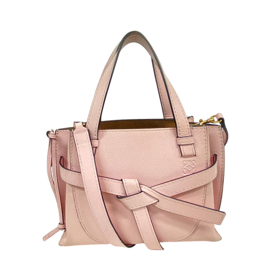 LOEWE Handbag leather pink 2WAY anagram Gate top handle mini Women Used Authentic