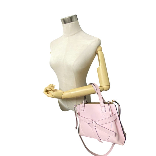 LOEWE Handbag leather pink 2WAY anagram Gate top handle mini Women Used Authentic