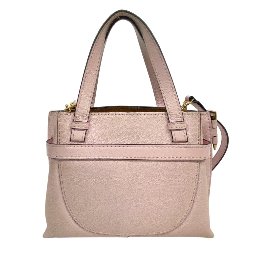 LOEWE Handbag leather pink 2WAY anagram Gate top handle mini Women Used Authentic