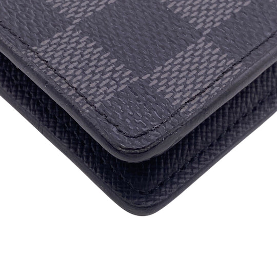 LOUIS VUITTON Long Wallet Purse N62227 leather black Damier Grafitte Ron mens Used Authentic