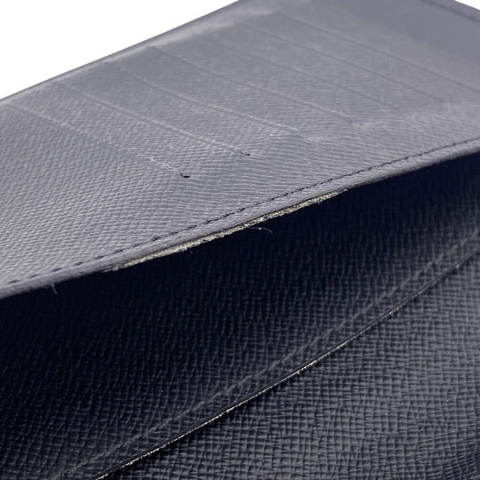 LOUIS VUITTON Long Wallet Purse N62227 leather black Damier Grafitte Ron mens Used Authentic