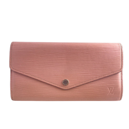 LOUIS VUITTON Long Wallet Purse M61394 leather pink Portefeuille Epi Sarah Rose Ballerine Women Used Authentic