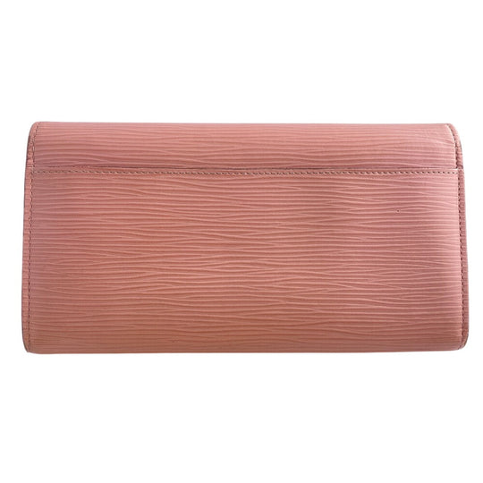 LOUIS VUITTON Long Wallet Purse M61394 leather pink Portefeuille Epi Sarah Rose Ballerine Women Used Authentic