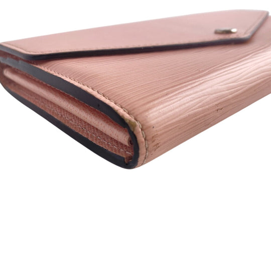 LOUIS VUITTON Long Wallet Purse M61394 leather pink Portefeuille Epi Sarah Rose Ballerine Women Used Authentic