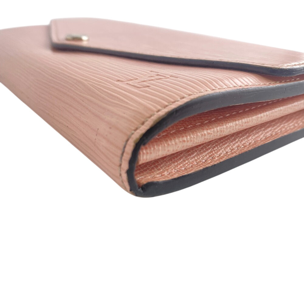LOUIS VUITTON Long Wallet Purse M61394 leather pink Portefeuille Epi Sarah Rose Ballerine Women Used Authentic