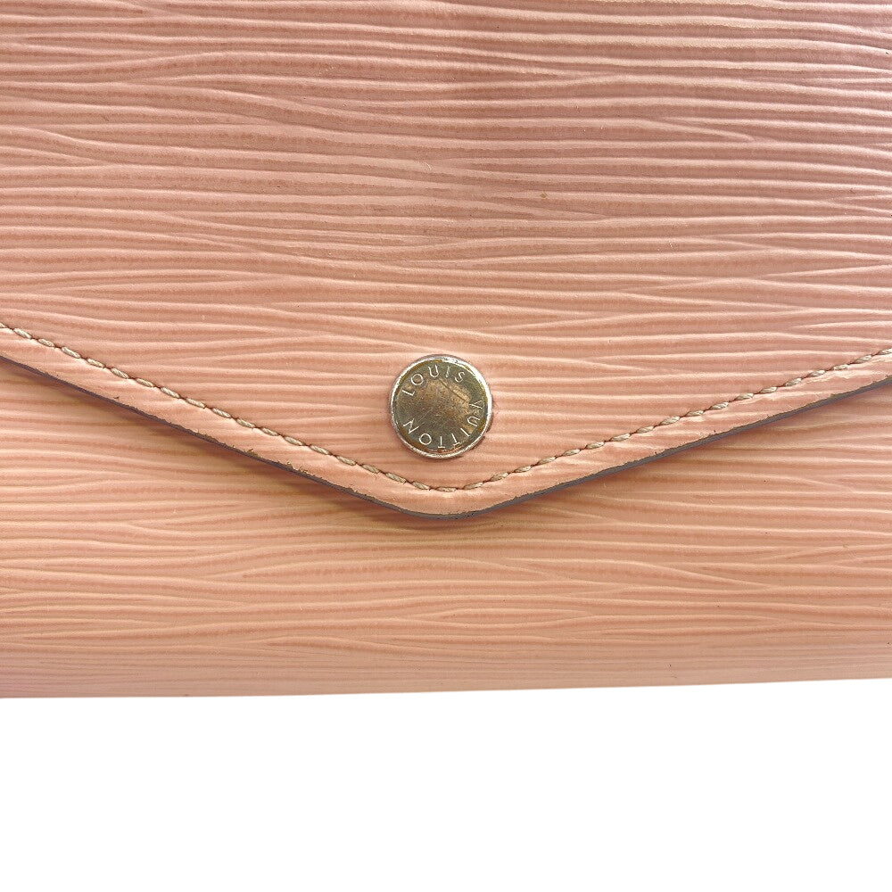 LOUIS VUITTON Long Wallet Purse M61394 leather pink Portefeuille Epi Sarah Rose Ballerine Women Used Authentic