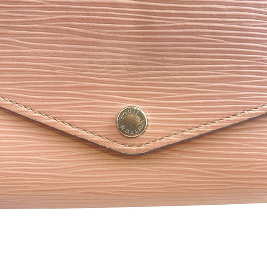 LOUIS VUITTON Long Wallet Purse M61394 leather pink Portefeuille Epi Sarah Rose Ballerine Women Used Authentic