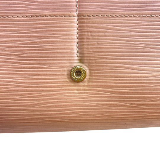 LOUIS VUITTON Long Wallet Purse M61394 leather pink Portefeuille Epi Sarah Rose Ballerine Women Used Authentic