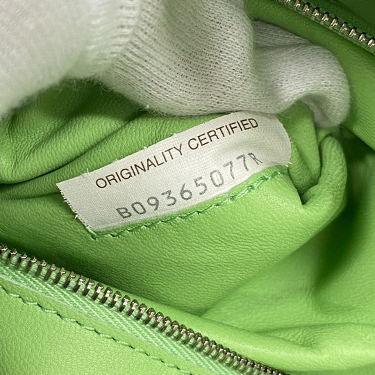 BOTTEGAVENETA Shoulder Bag lambskin Light green Magnetic closure cross sling bag INTRECCIATO cassette Women Used Authentic