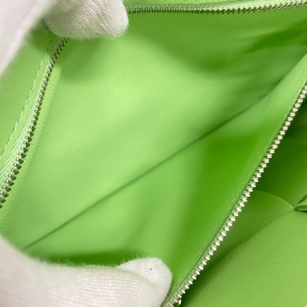 BOTTEGAVENETA Shoulder Bag lambskin Light green Magnetic closure cross sling bag INTRECCIATO cassette Women Used Authentic