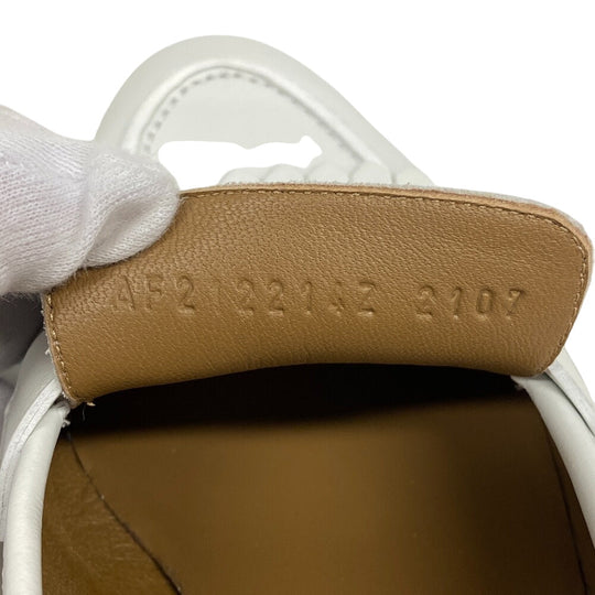 HERMES loafers leather white moccasin royale fringe Women 38 Used Authentic