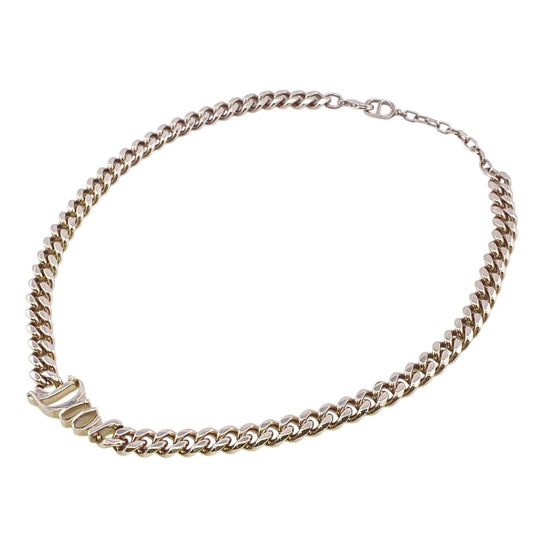 Dior Necklace metal Silver Kihei Chain RIBBON logo Women Used Authentic