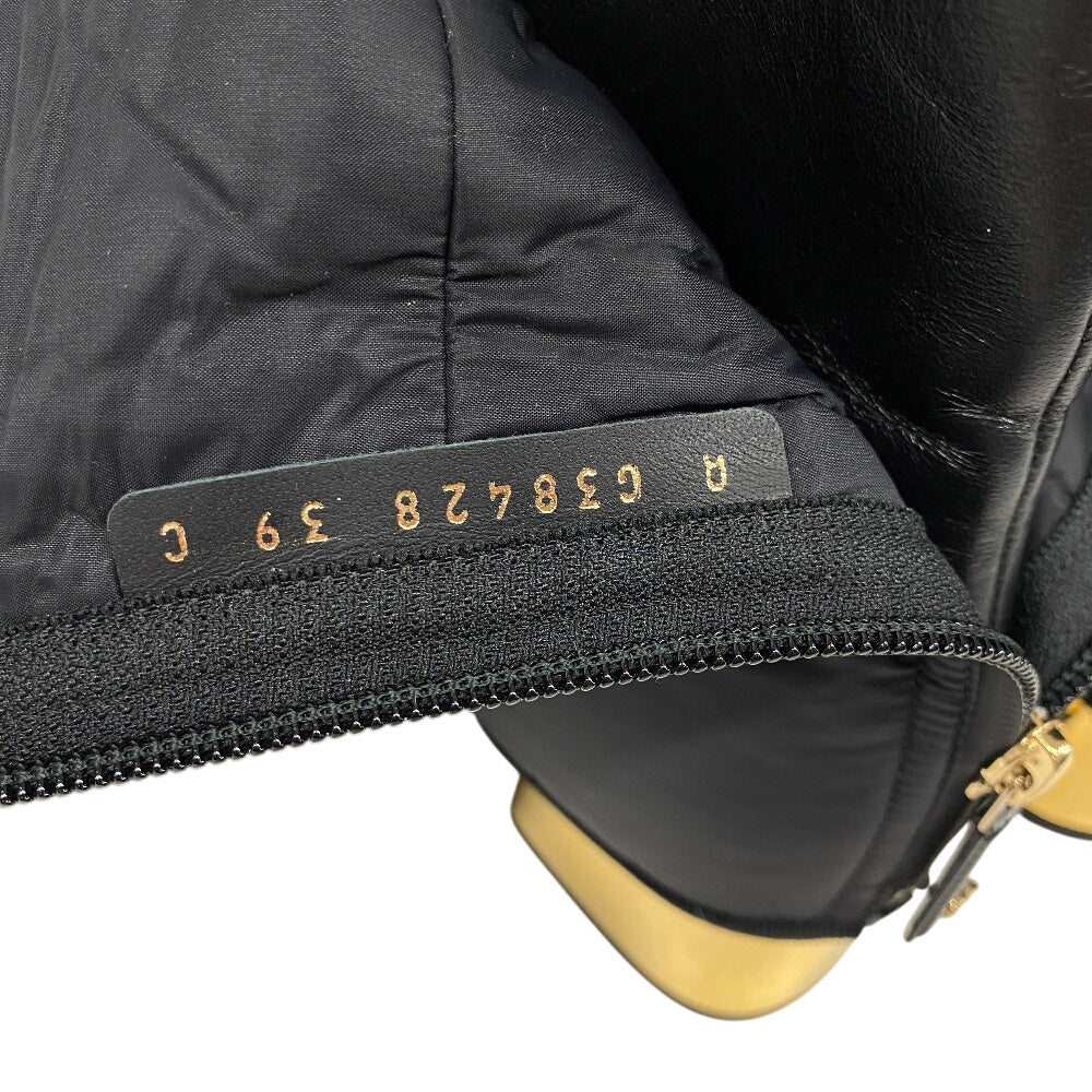 CHANEL boots Patent Leather, Nylon black 2WAY COCO Mark Matrasse K21 Women 39C Used Authentic